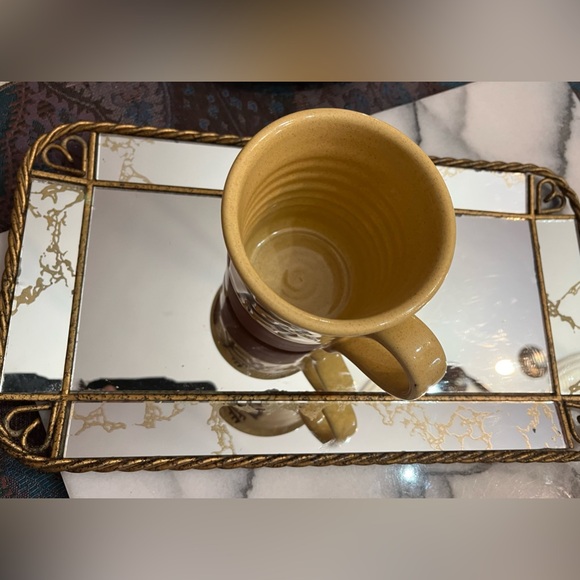 Handmade Caribou Pottery Coffee Mug Mix of Matte & Glazed w Primitive Design - Picture 10 of 13